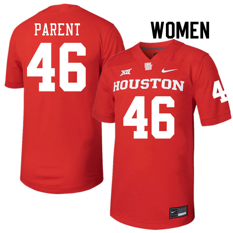 Women #46 Pierson Parent Houston Cougars College Football Jerseys Stitched-Red